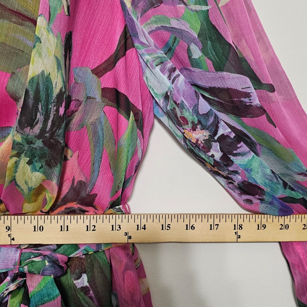 Alex Marie Pink Floral Wrap-Style Midi Dress - Picture 3 of 7